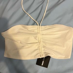 White halter top bandeau top